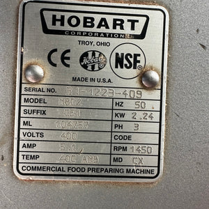 Hobart M802  Commercial Dough Mixer, 3 Phase with warranty APS1348