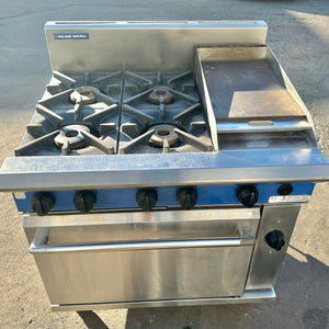 Blue Seal Convection electric Oven. Range with 4 gas Burners & Griddle 900mm With Warranty