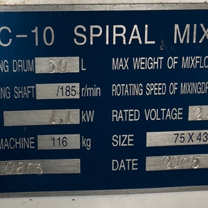 FED spiral mixer 20L