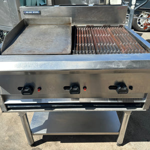 Blue seal Commercial Gas Griddle With Hot Plate on Stand with Undershelf And Warranty