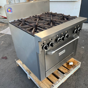 APS939 GARLAND GF 36-6R BURNER GAS RANGE WITH STANDARD OVEN AND WARRANTY